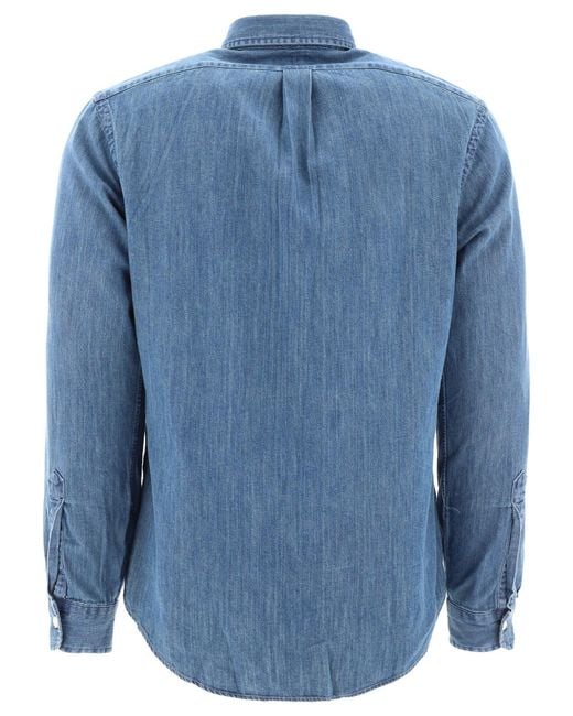 Polo Ralph Lauren Blue "Oxford" Casual Slim-Fit Shirt for men
