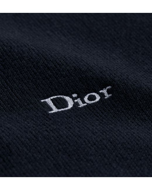 Dior Blue Zippered Hoodie With Logo for men