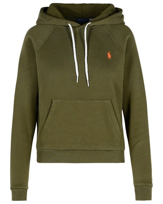 Women's Green Cotton Blend Sweatshirt
