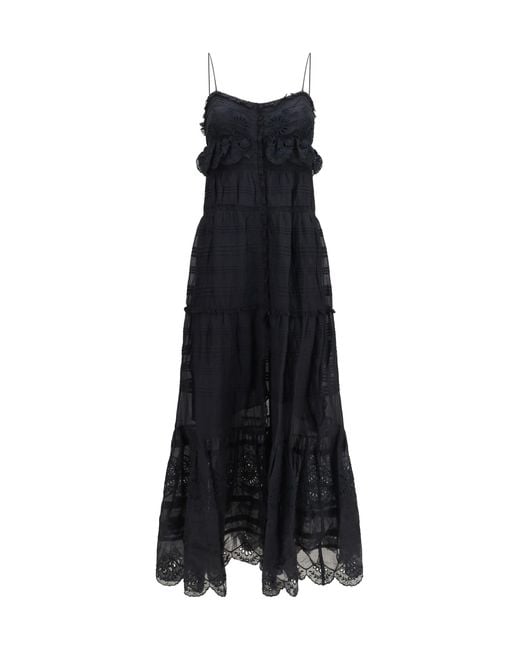Isabel Marant Black Marant Etoile Paule Long Ruffled Dress