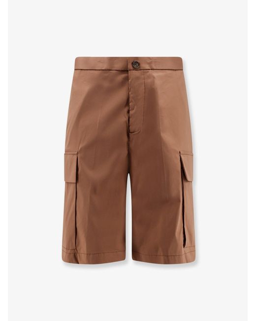 Hevò Brown Cotton Blend Bermuda Shorts for men