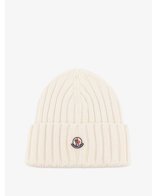 Moncler Natural Ribbed Responsible Wool Hat