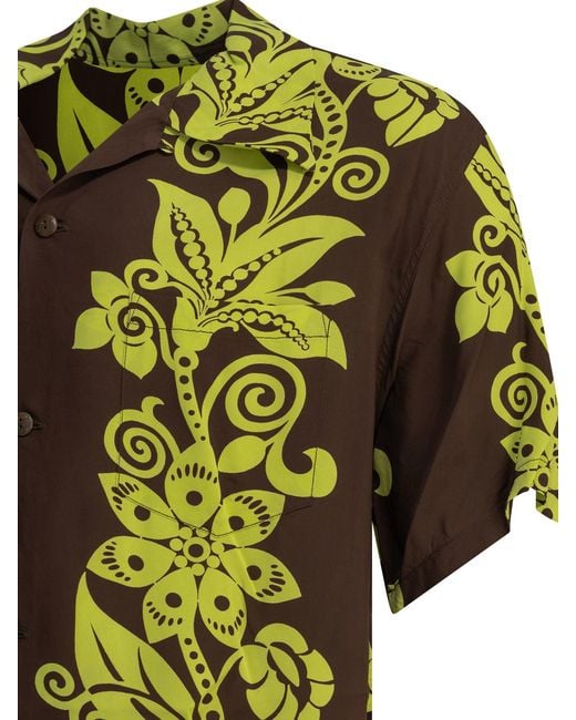 Sun Surf Green "Pictograph Flower" Casual Shirt for men