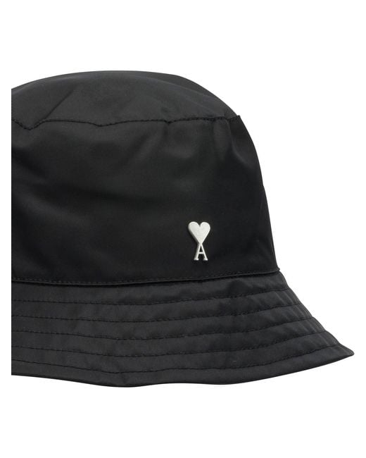 AMI Black "ami De Cœur" Bucket Hat