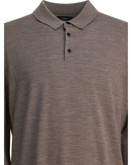 Vince Brown Wool And Cashmere Polo Shirt Polo Shirts for men