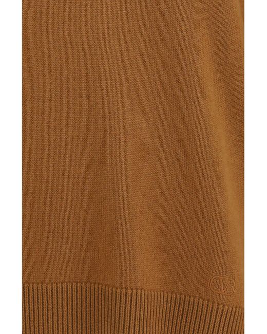 Valentino Brown Cashmere V-Neck Sweater
