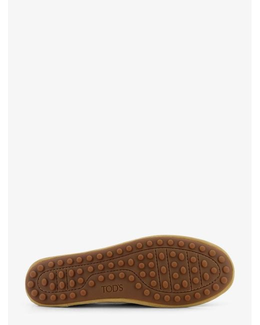 Tod's Natural Leather Ballerina With Gomminos Detail On The Back