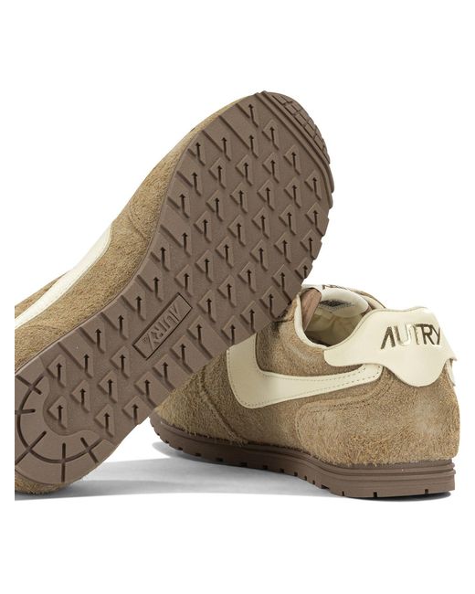 Autry Brown Windspin Low-Top Sneakers