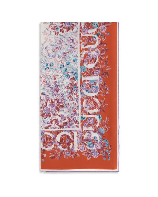 Gucci Red Printed Silk Twill Scarf
