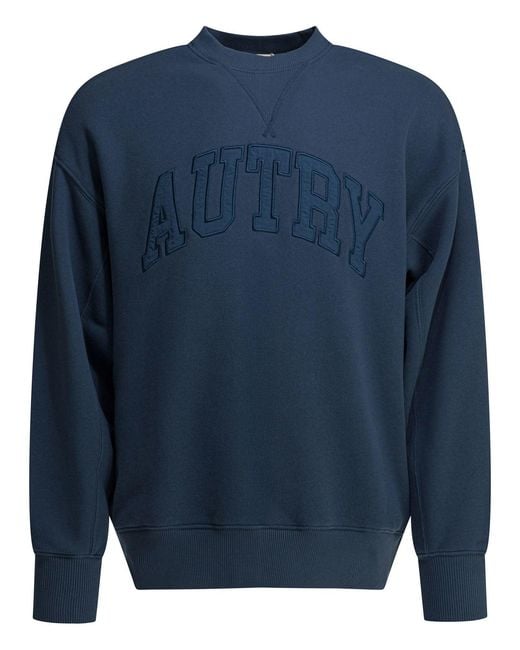 Autry Crewneck Sweatshirt With Logo Sweatshirts Blue for men