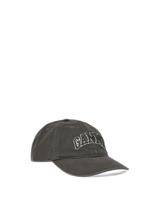 Ganni Black Logo Baseball Cap