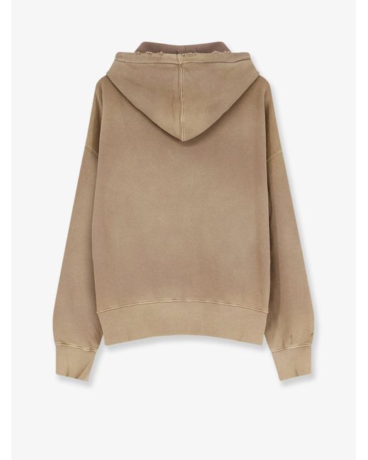 Golden Goose Deluxe Brand Natural Cotton Sweatshirt With Front Embroidered Logo