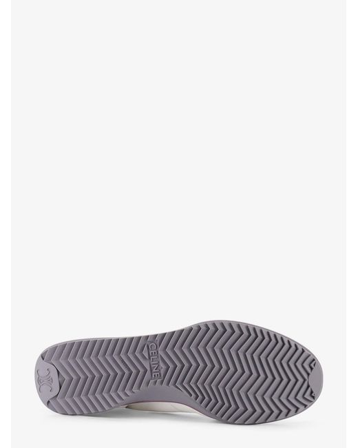 Céline White Racer Nylon And Suede Sneakers