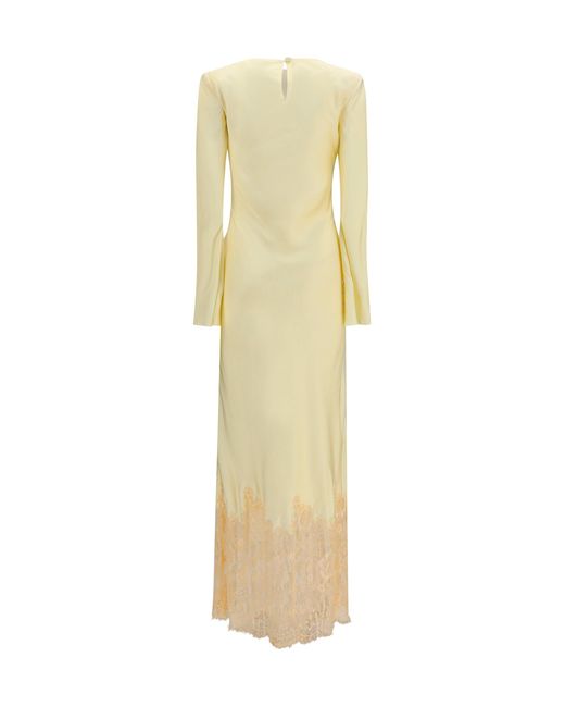 Self-Portrait Yellow Long Viscose Dress