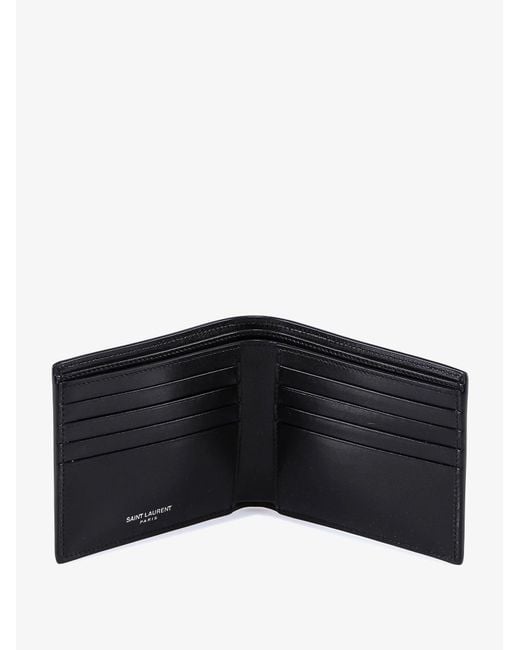 Saint Laurent Black Leather Wallet for men