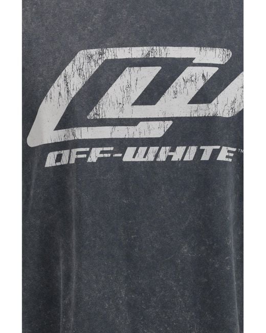 Off-White c/o Virgil Abloh Gray Racing Skate T-Shirt With Print for men