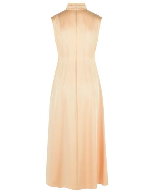 Jil Sander Natural Acetate And Peach Viscose Dress