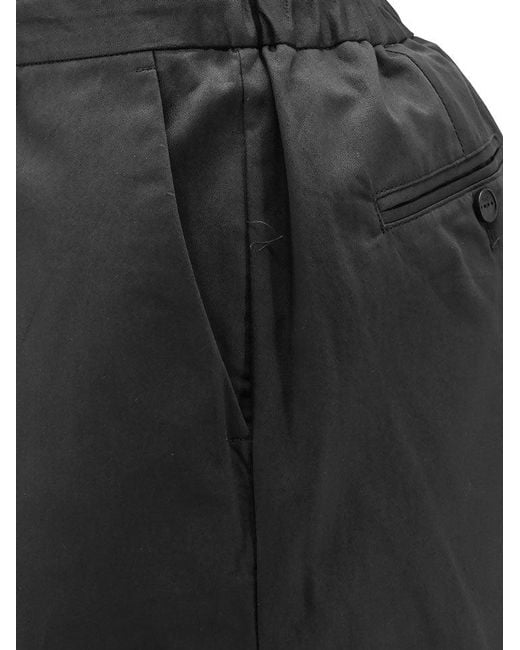 Hevò Black Torre Lapillo Cotton Shorts for men