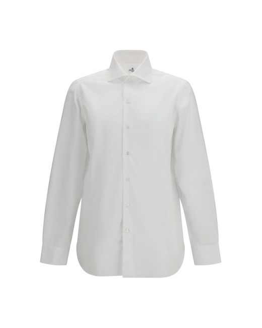 Finamore 1925 White 170 A 2 Tailored Shirt Popeline for men