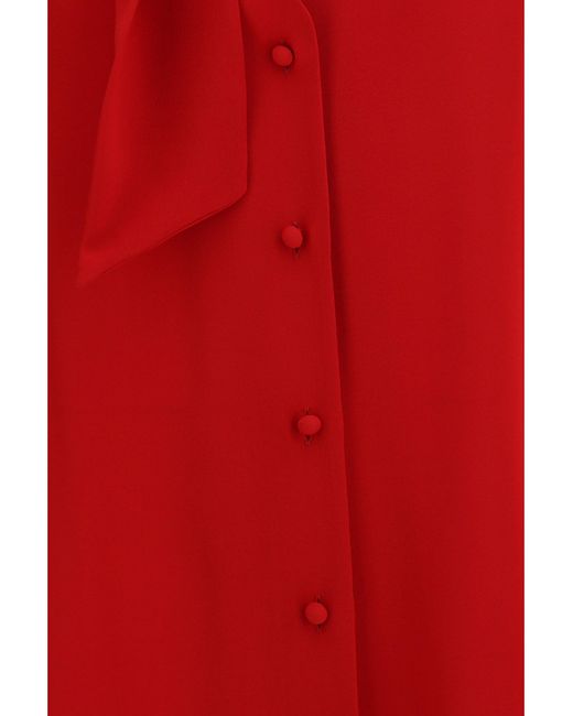 Valentino Red Blouse Silk Georgette