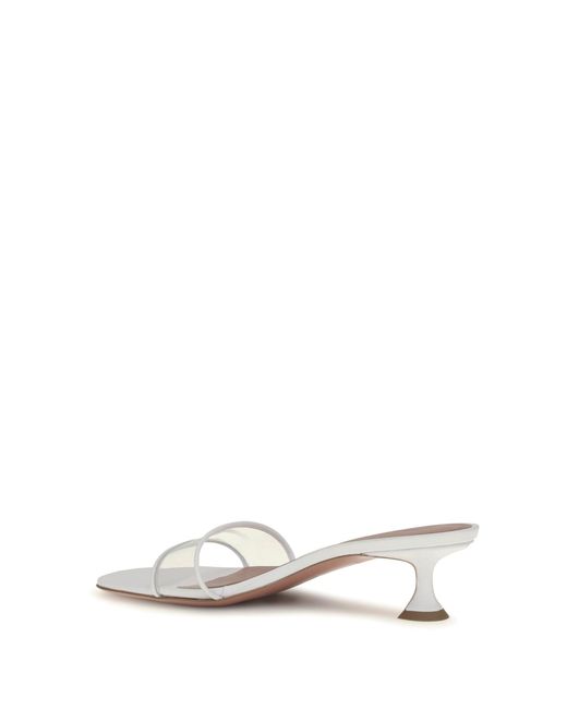 AMINA MUADDI White Mule Sandals Andreea Glass