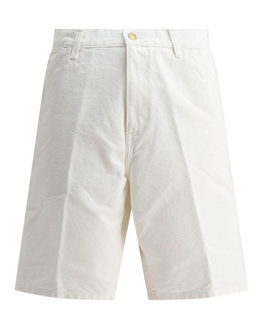 Carhartt White "Single Knee" Shorts for men