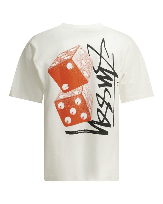 Stussy White Cotton T-Shirt for men