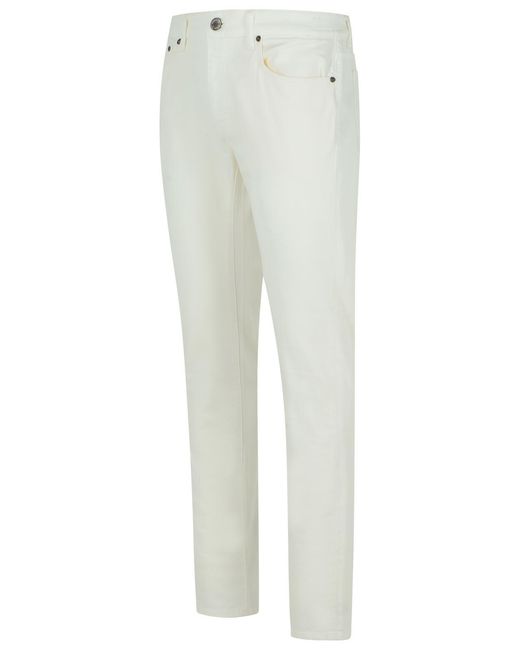Pt05 White 'Swing' Cotton Jeans for men
