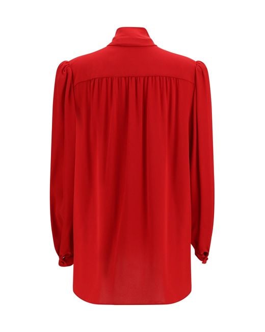 Valentino Red Blouse Silk Georgette