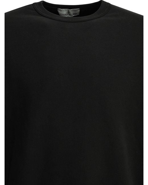 Stone Island Black Crewneck Sweatshirt With Logo for men