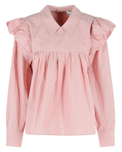 Ganni Pink Cotton Blouse