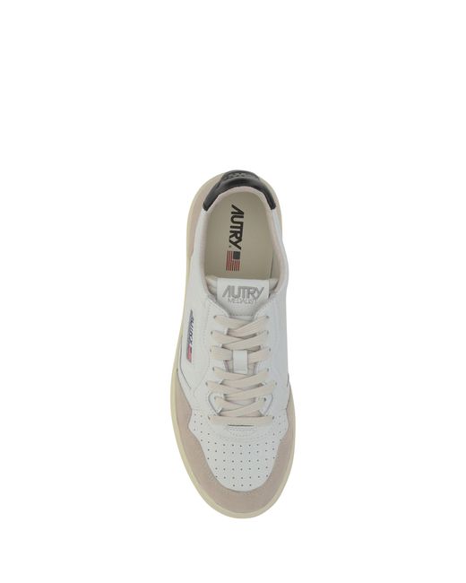 Autry White Medalist Leather Sneakers for men