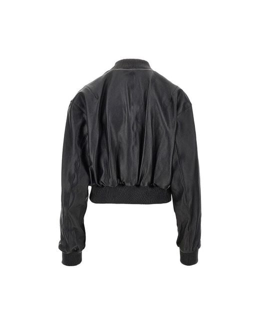 Arma Black Hannan Leather Bomber Jacket