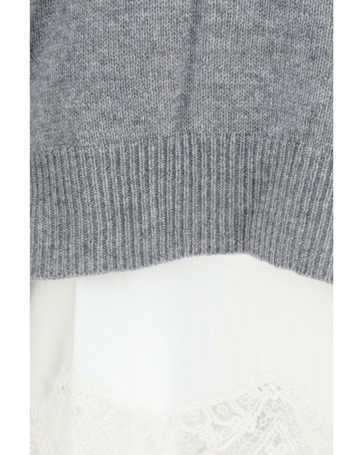 Ermanno Scervino Gray Knit Dress With Slip