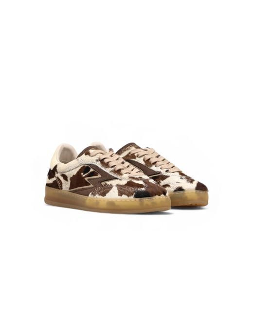 Moaconcept Brown Club Pony Skin Leather Sneakers