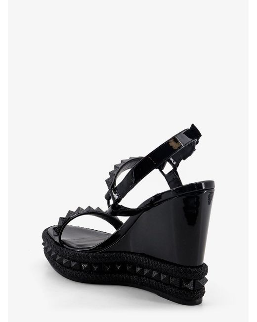 Christian Louboutin Black Pyra Clou Leather Sandals