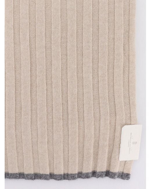 Brunello Cucinelli White Scarf for men