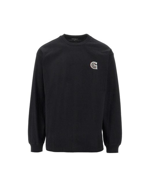 Carhartt Blue 'Mind Your Head' Long-Sleeved T-Shirt for men