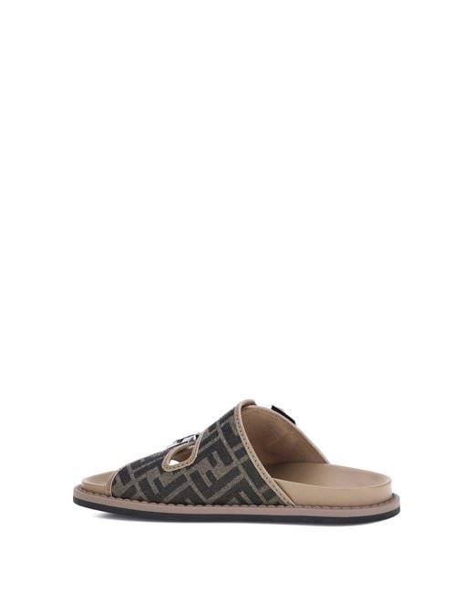 Fendi White Ff Sandals for men