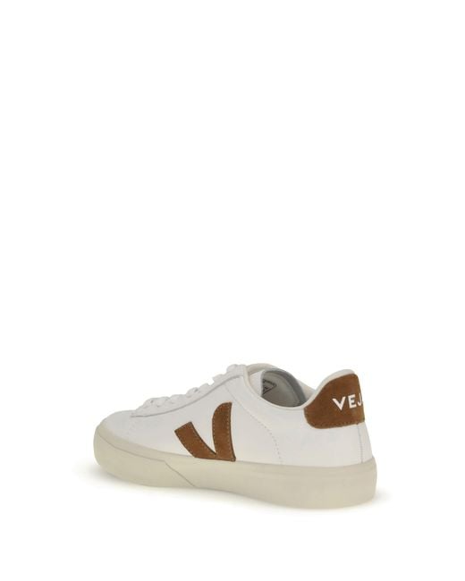 Veja White Campo Sneakers Cognac