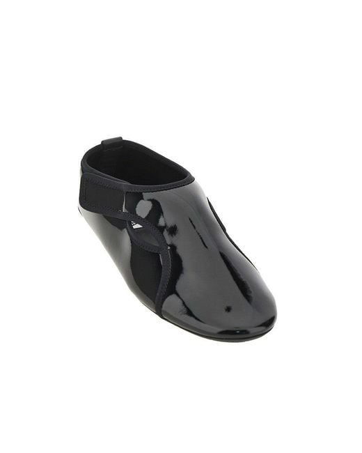 Alaïa Black Patent Leather Flex Slippers