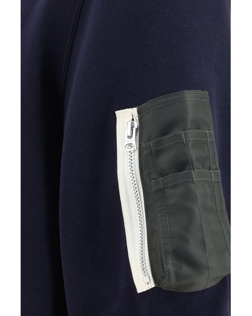 Sacai Blue Terry Cloth Zip Polo for men