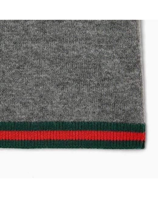 Gucci Gray Check Detail Cashmere Knitwear for men