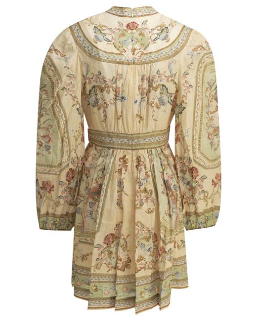 Zimmermann Metallic "Roselight" Short Dress