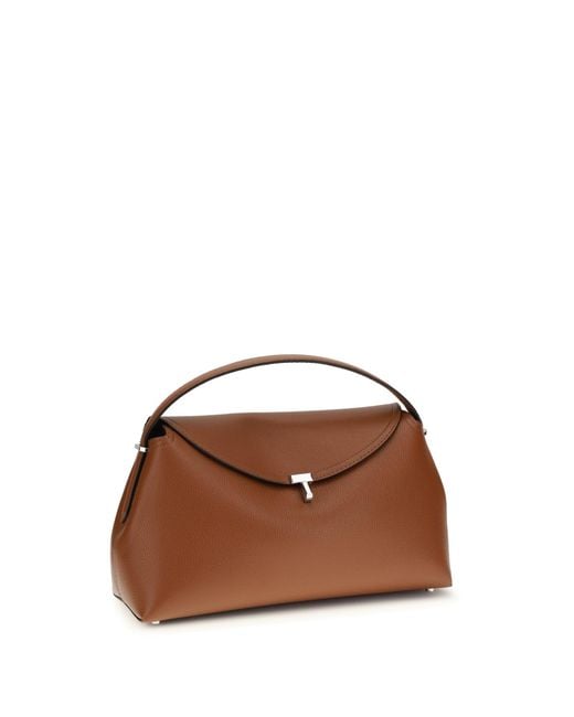 Totême Brown T-Lock Hand Bag