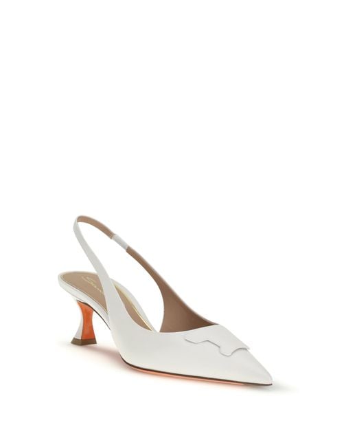 Santoni White Pumps