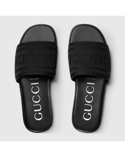 Gucci Black Logo Slides Sandals