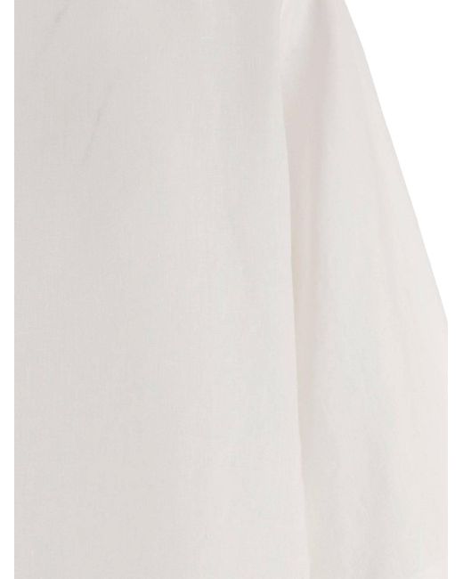 The Row White Junia Linen Shirt