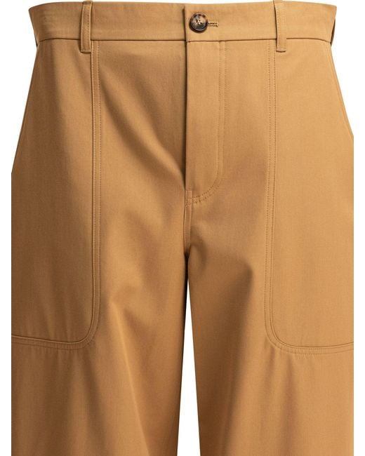 Loewe Natural Cotton And Silk Cargo Trousers for men