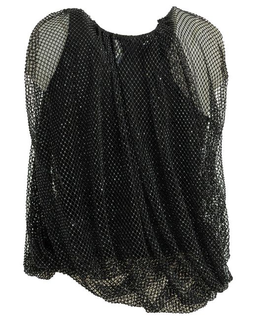 Max Mara Black Sequined Sleeveless Top